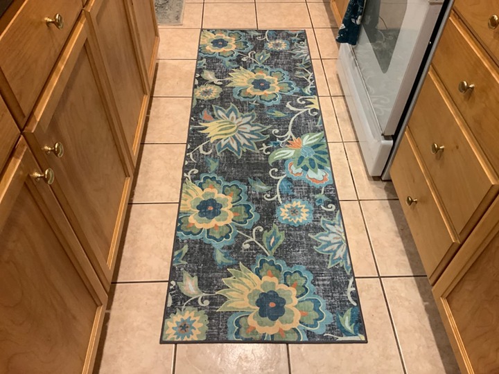 Floral Rug Runners for Hallways, 2x5 Green Kitchen Runner Rug Washable