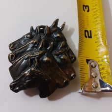 Vintage 1976 Brass Horse Belt Buckle Bergamont E144 2.25” Wide Rare Great Cond.