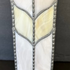 Stained Glass Vase/Candle Holder 10” Pink And Yellow