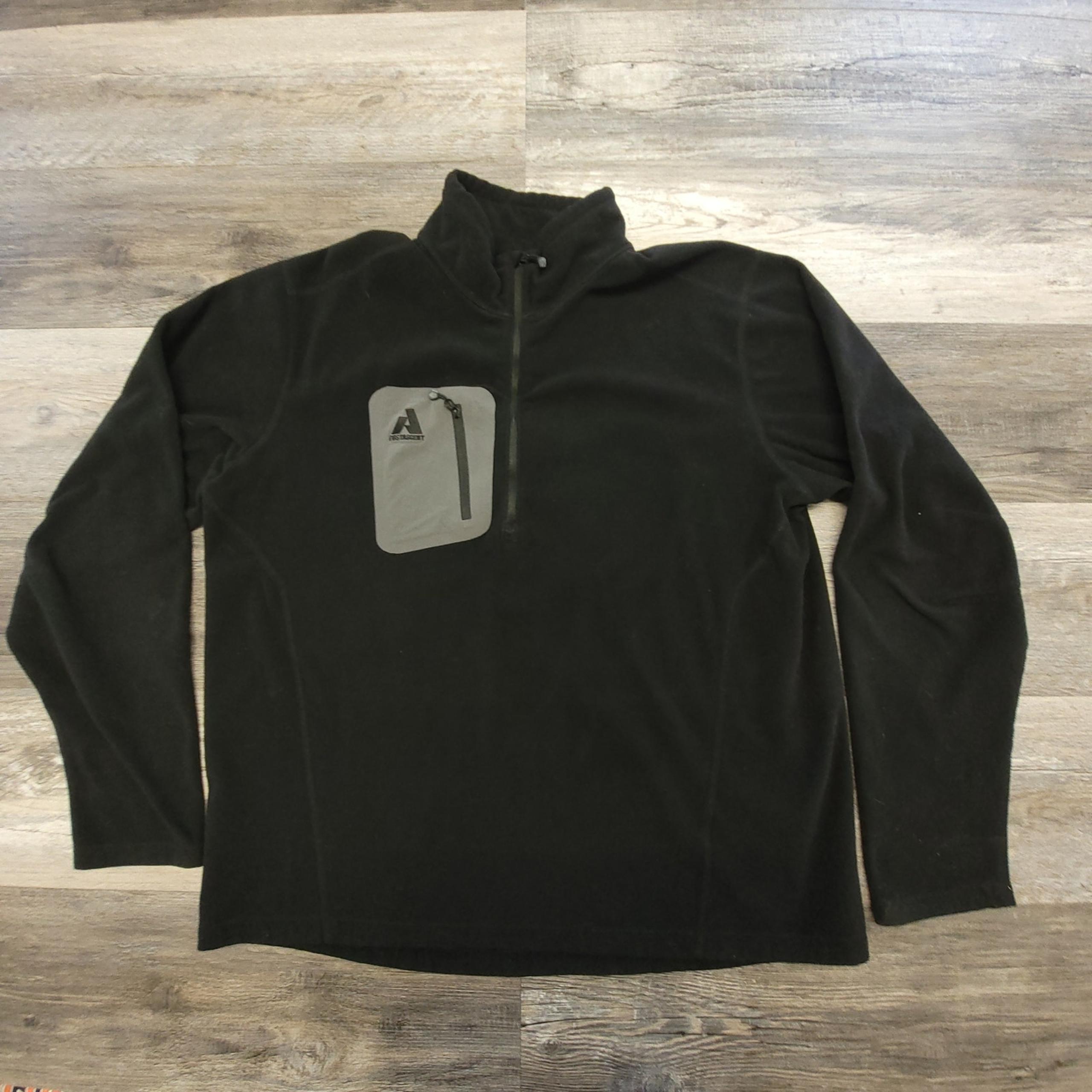 First Ascent Eddie Bauer Black Mens XL Mock Neck Fleece 1/2 Zip Pullover Jacket