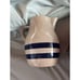 Vintage Roseville Ohio Pottery Cobalt Striped Cream Pitcher Small Crack on Spout
