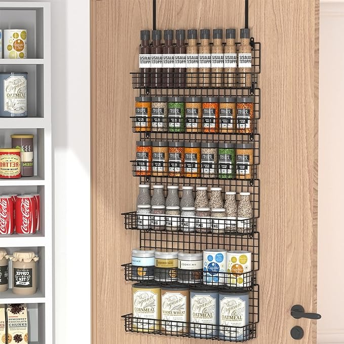 6-Tier Spice Rack Organizer with Door Hook