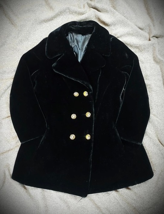 Vintage 1960s 1970s Borgazia Black Faux Fur styled by Russel Taylor Mid length C