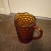 Vintage Cubist Amber Indiana Glass Pitcher
