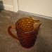 Vintage Cubist Amber Indiana Glass Pitcher