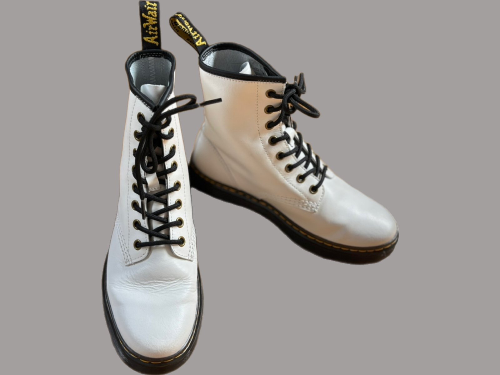 Women’s Dr. Martens Zavala White Combat Boots Size 6M