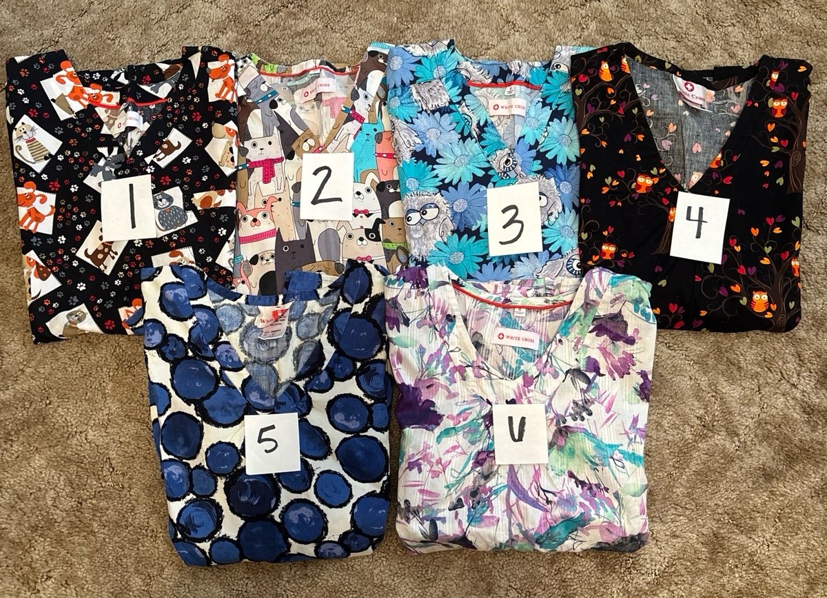 Bundle of White Cross Women’s Small Scrub Tops