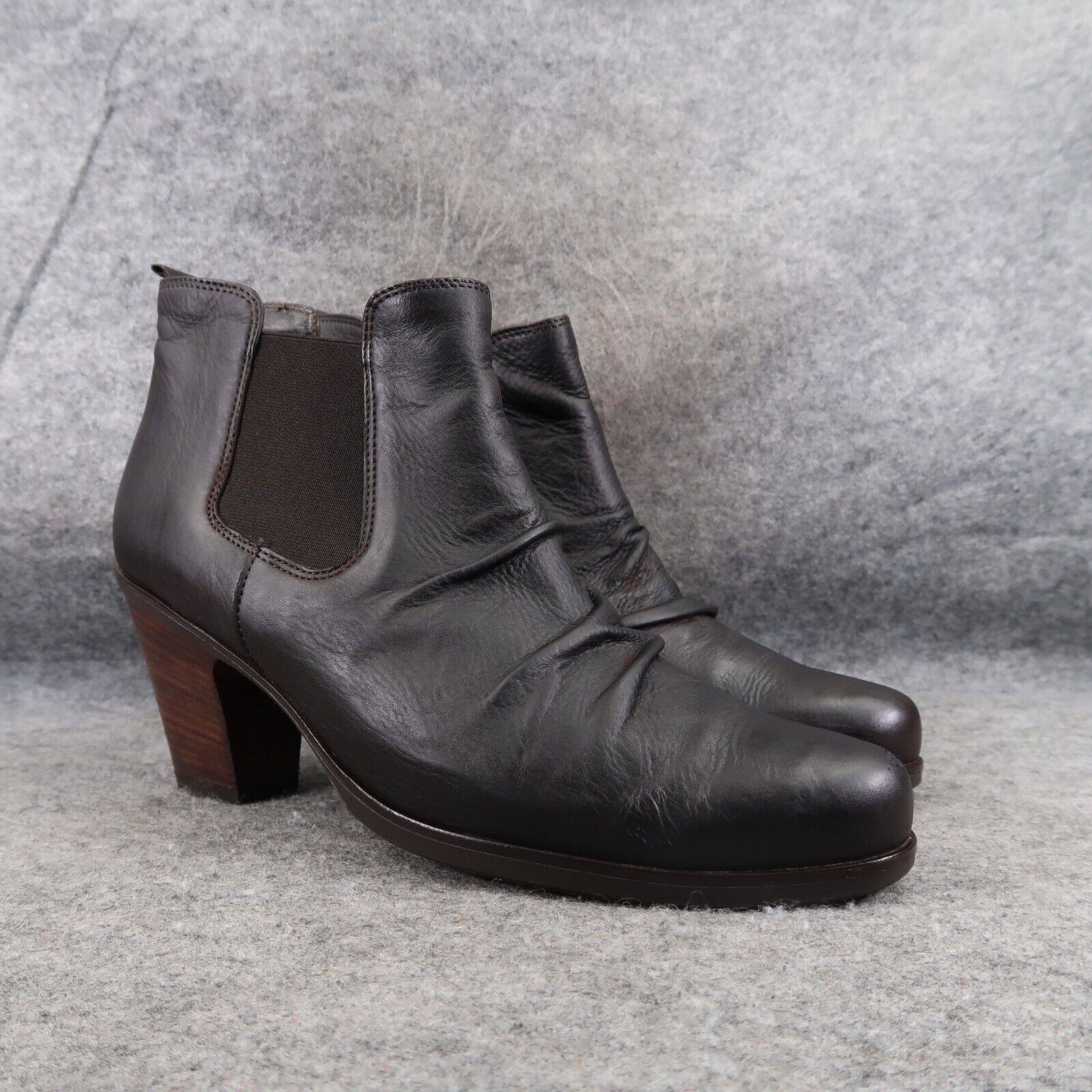 Paul Green Shoes Womens 9 Bootie Block Heel Chelsea Slouch Leather Classic Black