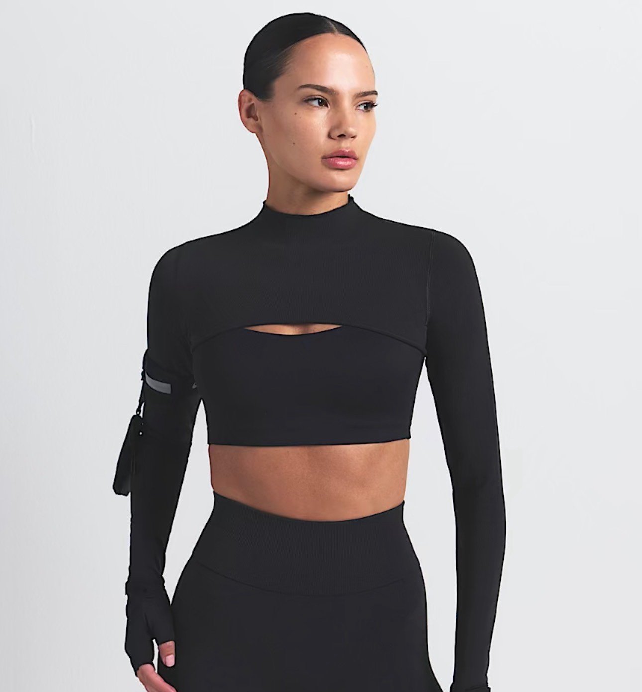 BNWT Nike Skims Vintage Seamless Shrug XS Obsidian