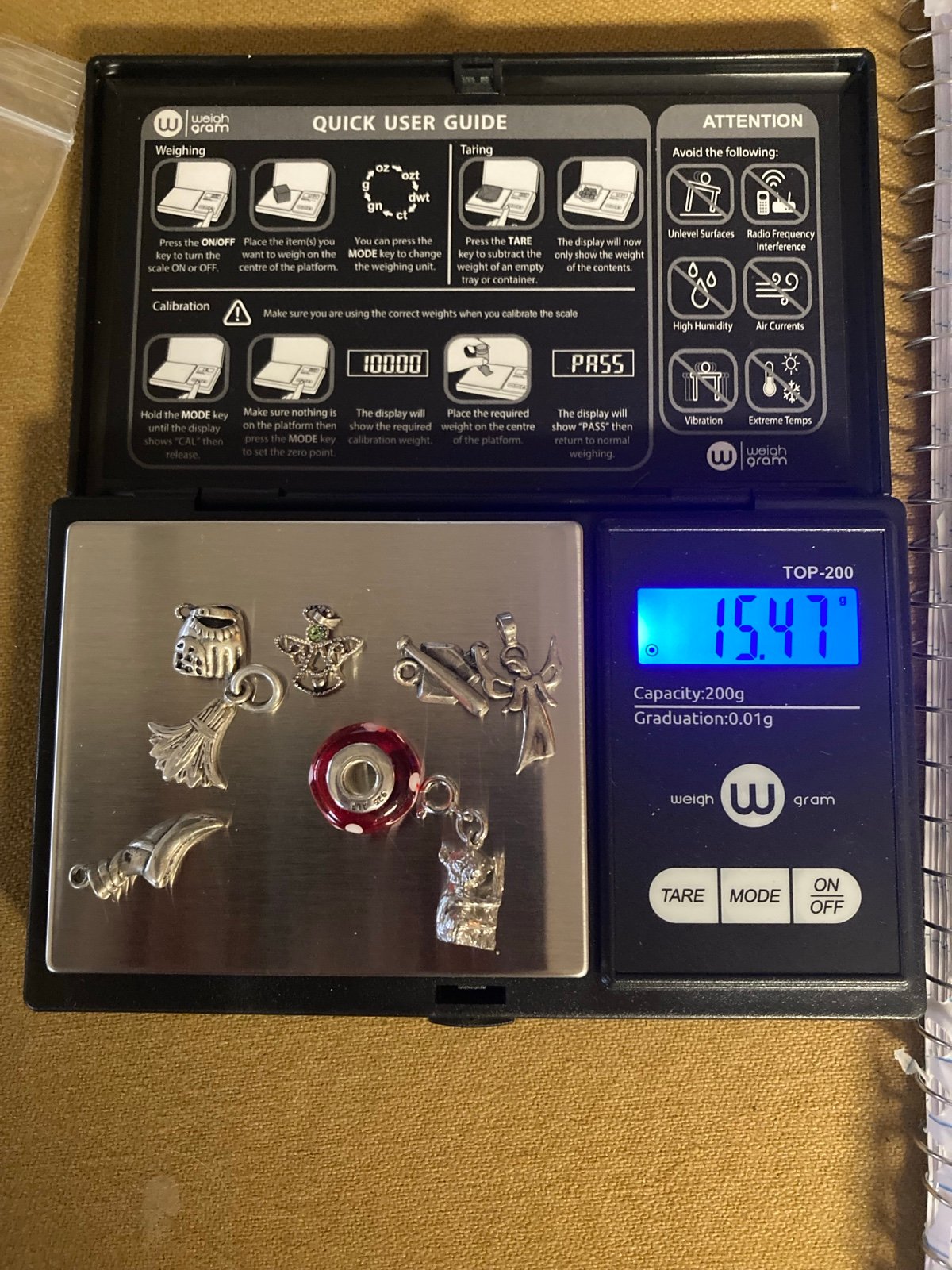 (8) Sterling Silver 92.5 Charms -