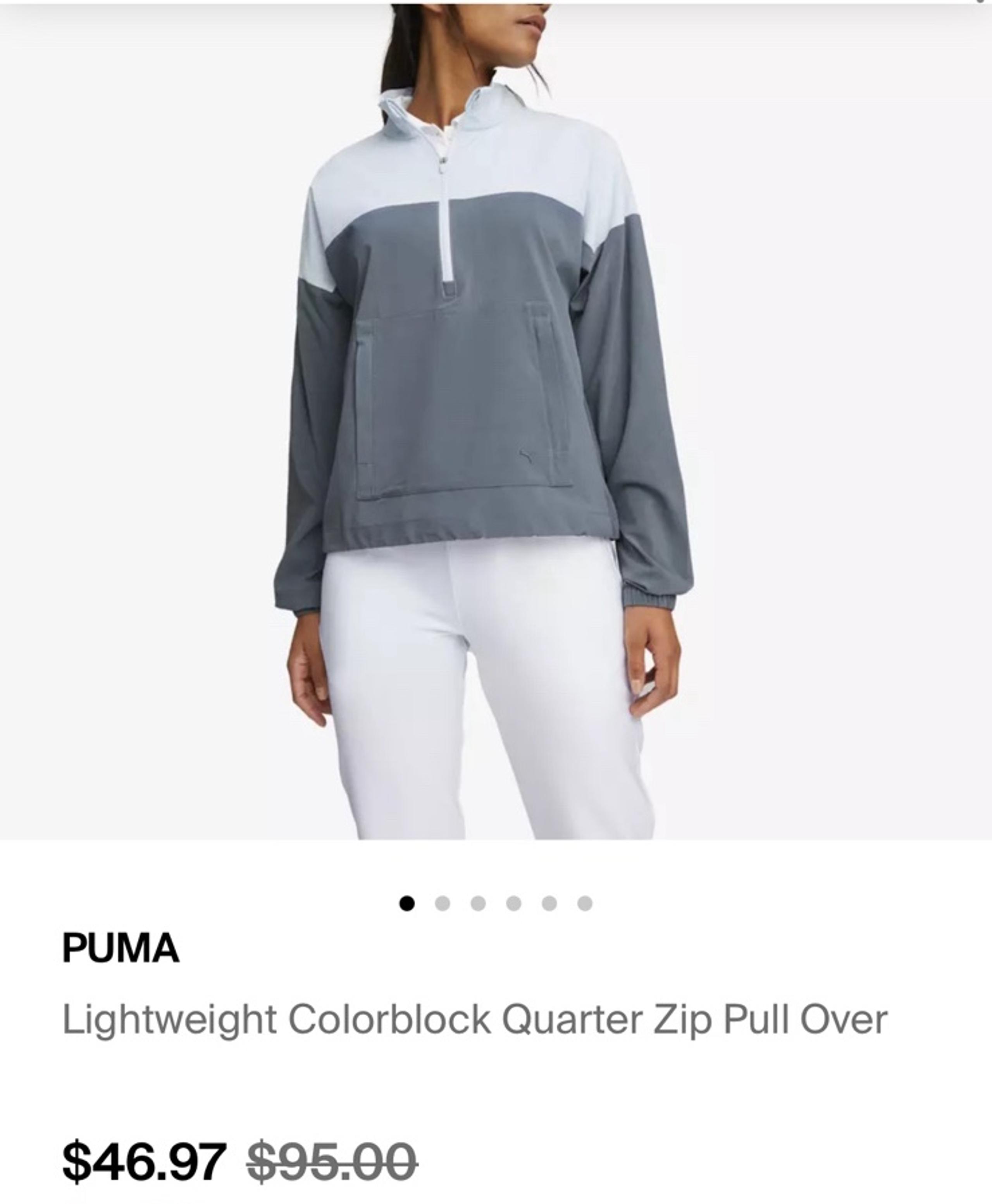 PUMA Womens Lightweight Colorblock 1/4 Quarter Zip Pull Over