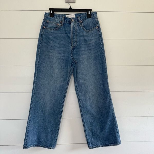 Denim Forum Women’s 30 Farrah High Rise Wide Leg Jeans