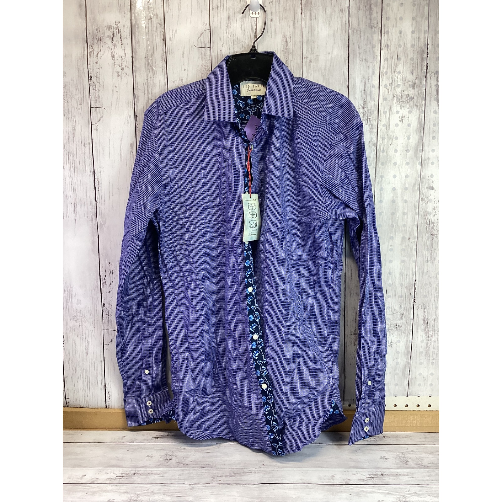 Ted Baker Endurance Men’s Blue Long Sleeve Buttoned Shirt Size 16 34/35