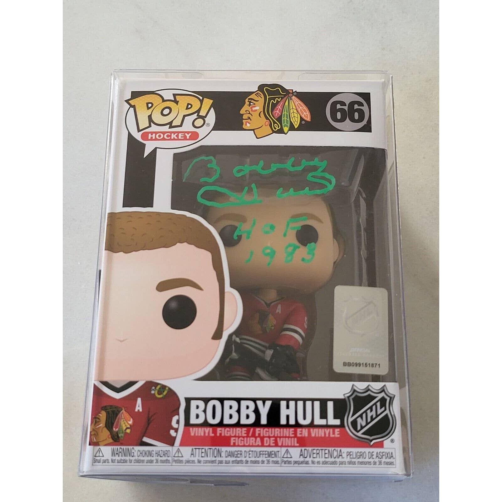 Bobby Hull Signed Auto Autographed Funko Pop #66 HOF 1983 PSA ITP COA Blackhawks