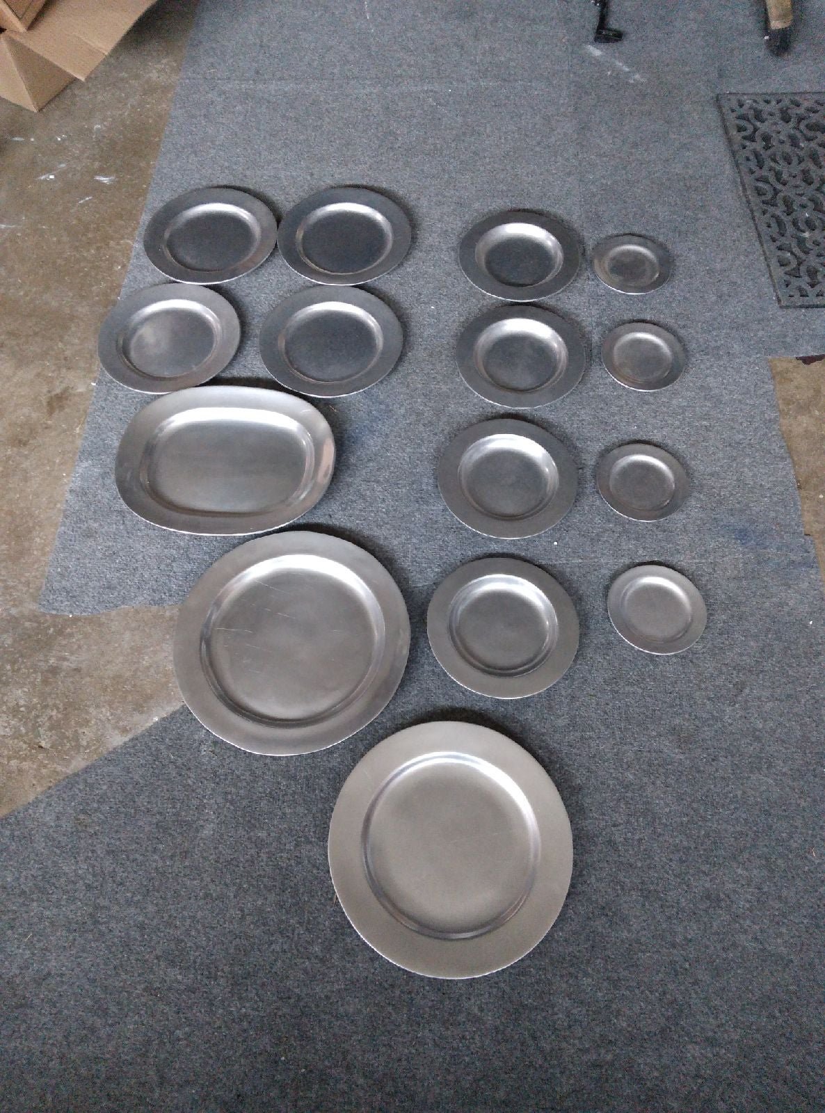 A Display of Pewter Dishes