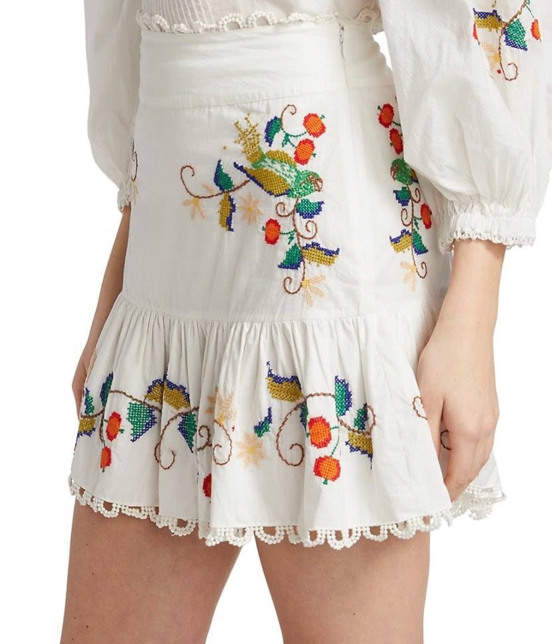 FARM RIO Pitanga Embroidered Mini-Skirt NWOT Size M