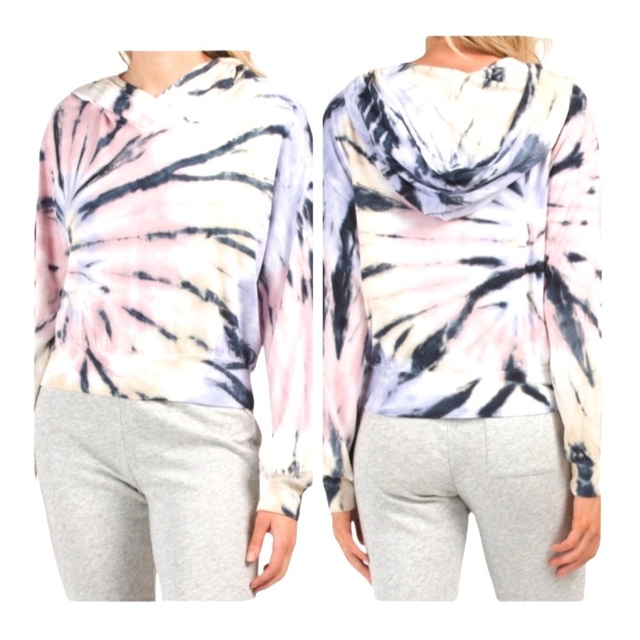 Young Fabulous & Broke Rare Pink Lolly Kelly Tie-Dye Hoodie Sweatshirt Size S