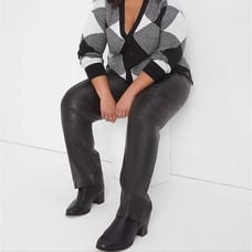 Lane Bryant Signature Fit Faux-leather Straight-leg Pants, Black