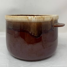 Vintage McCoy brown pottery pot glazed large