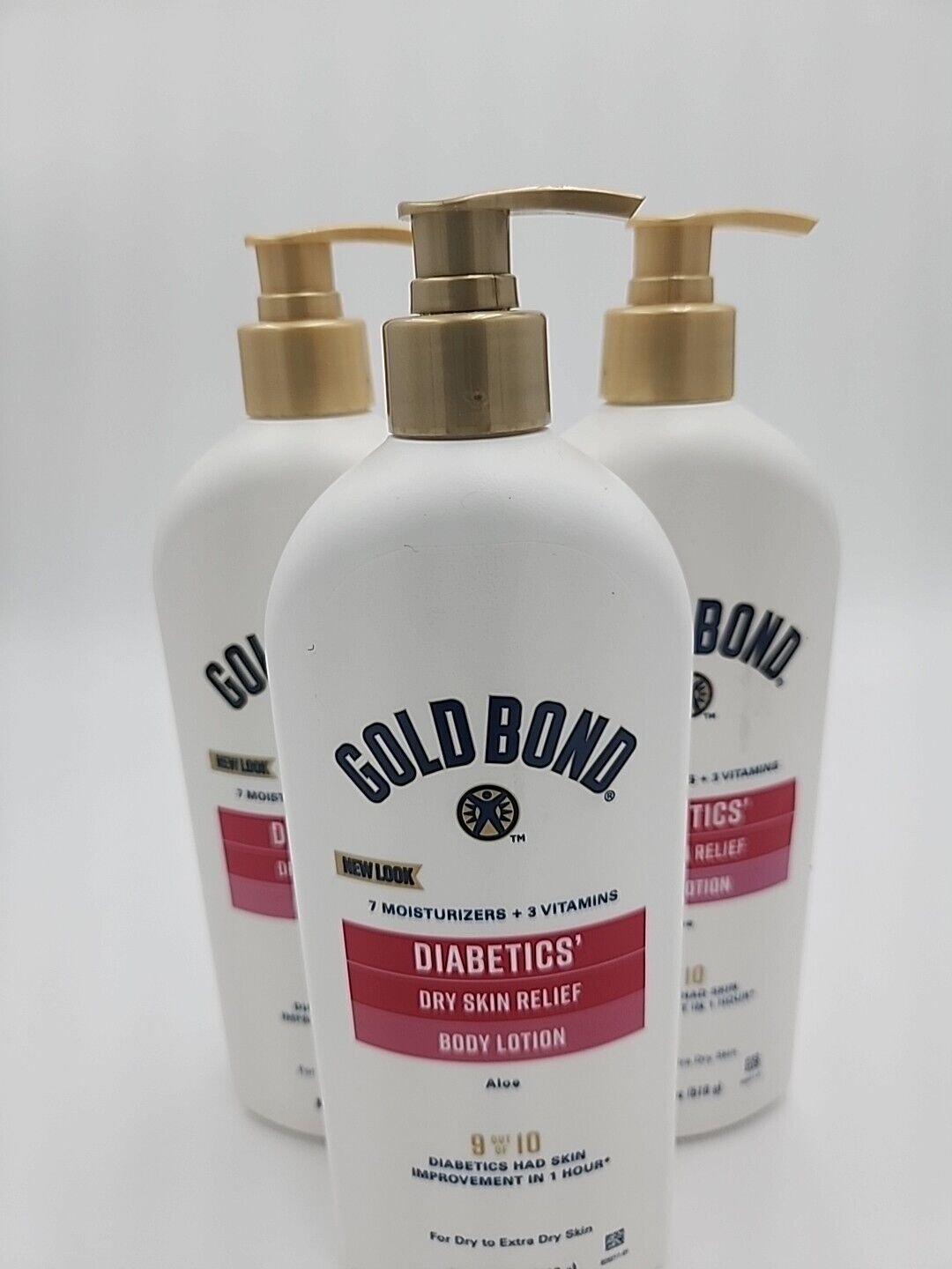 3 Pack Gold Bond Diabetic Hand Body Lotion & Cream Relieving Extra Dry Skin 18oz