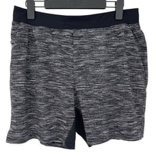 Lululemon T.H.E. Short Nulux Liner 7 All Court Texture White Black Men Large