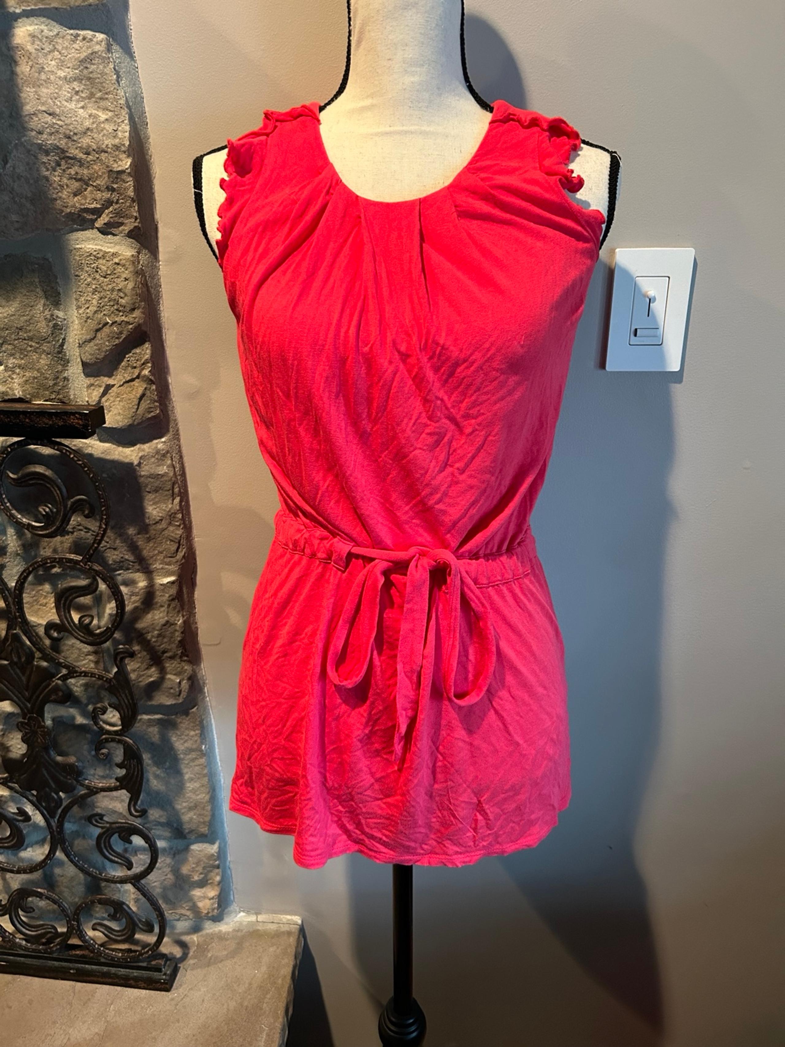 Mossimo Sleeveless Extra Long Bright Pink Top