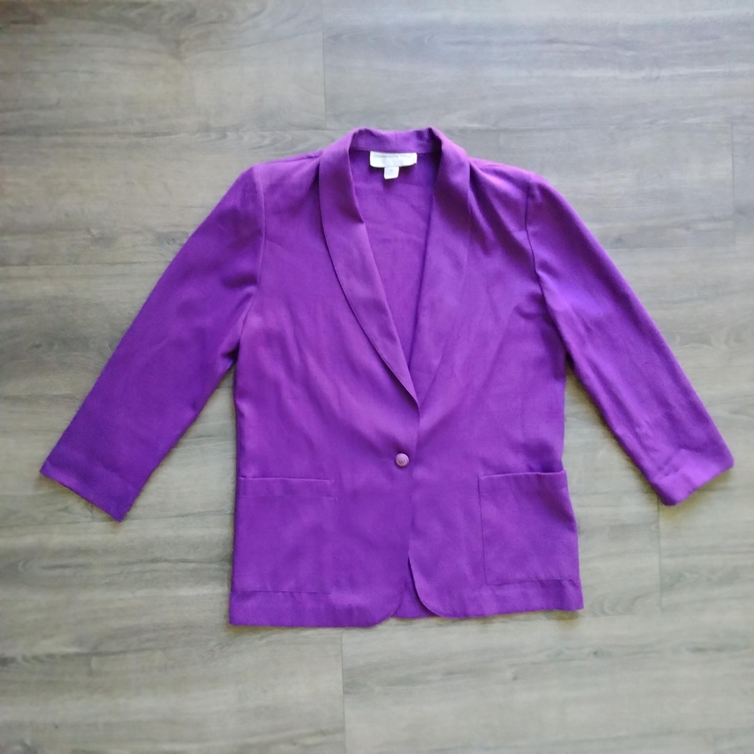 Vintage Fundamental Things Purple Lightweight One Button Blazer Women's Size 12