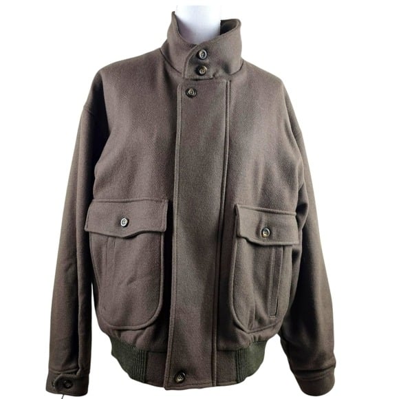 Pendleton Vintage 100% Wool Mens Brown Bomber Jacket In Mediun