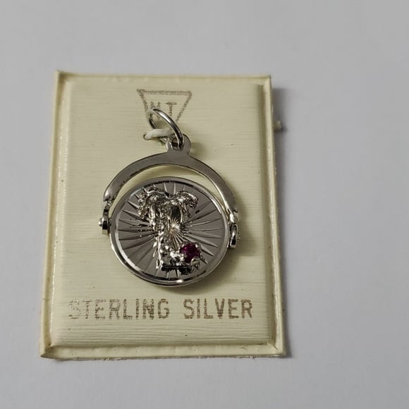 Sterling Silver 925 Jamaica 1 Ruby Pendant