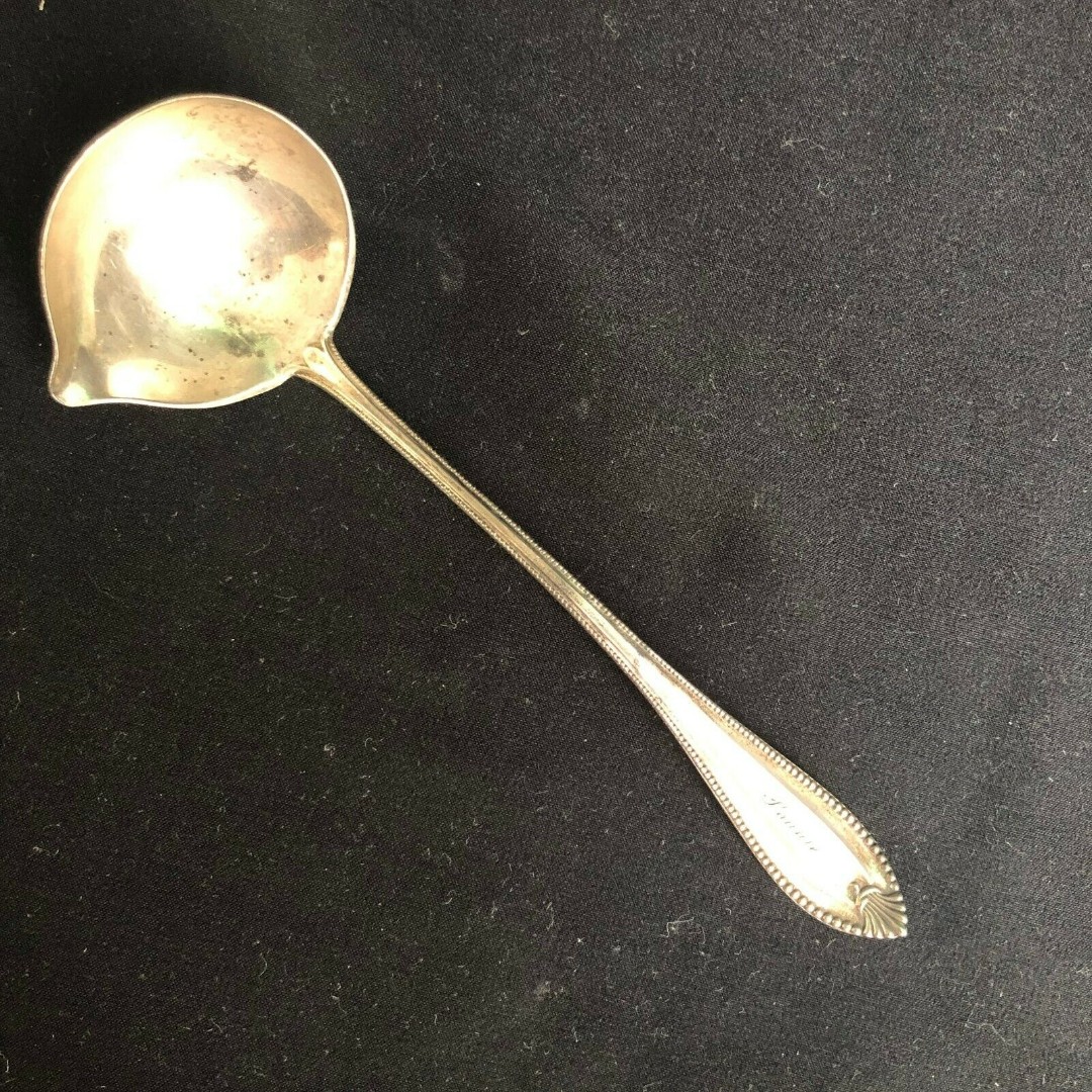 Antique Sterling Silver Sauce Ladle 6 1/4 Vintage Server 925