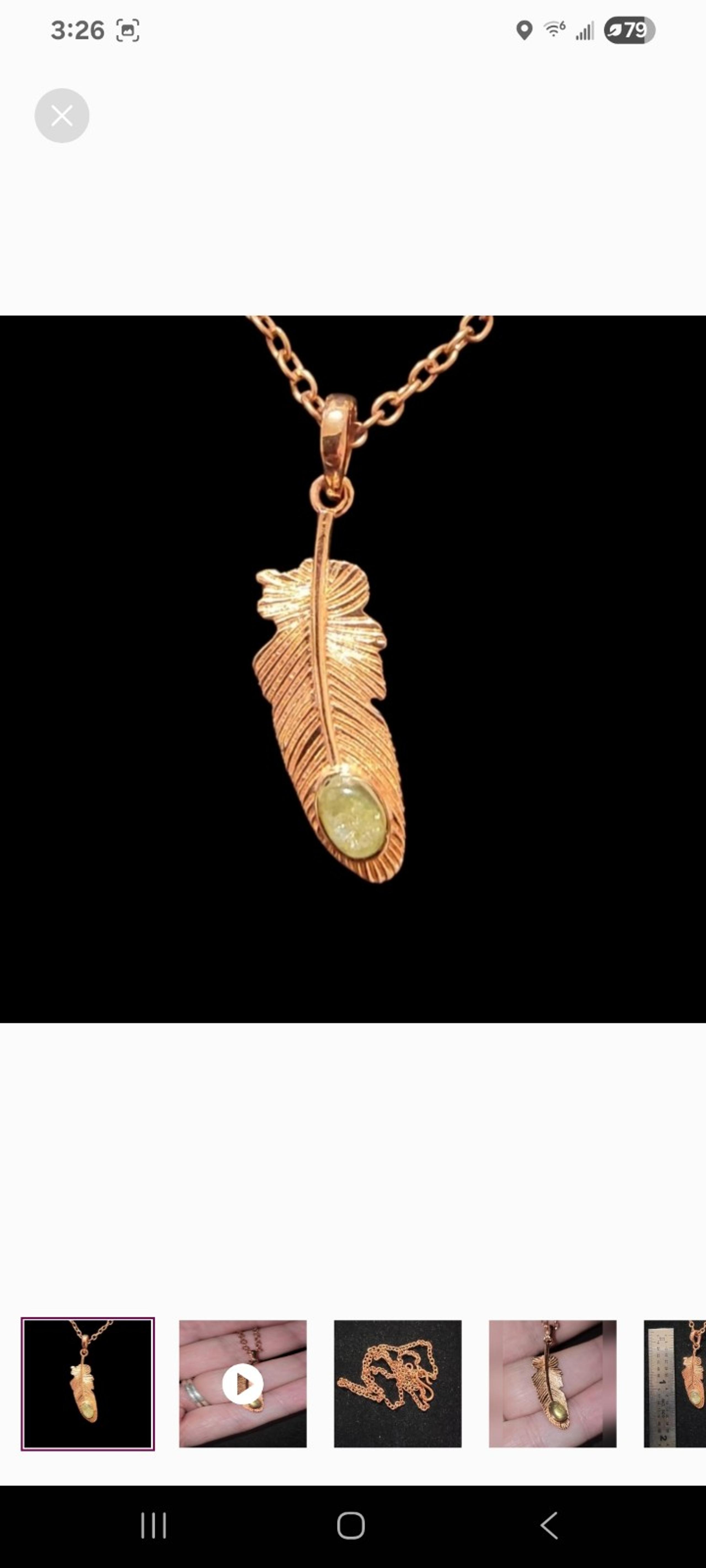 Labradorite Copper Feather Pendant Necklace