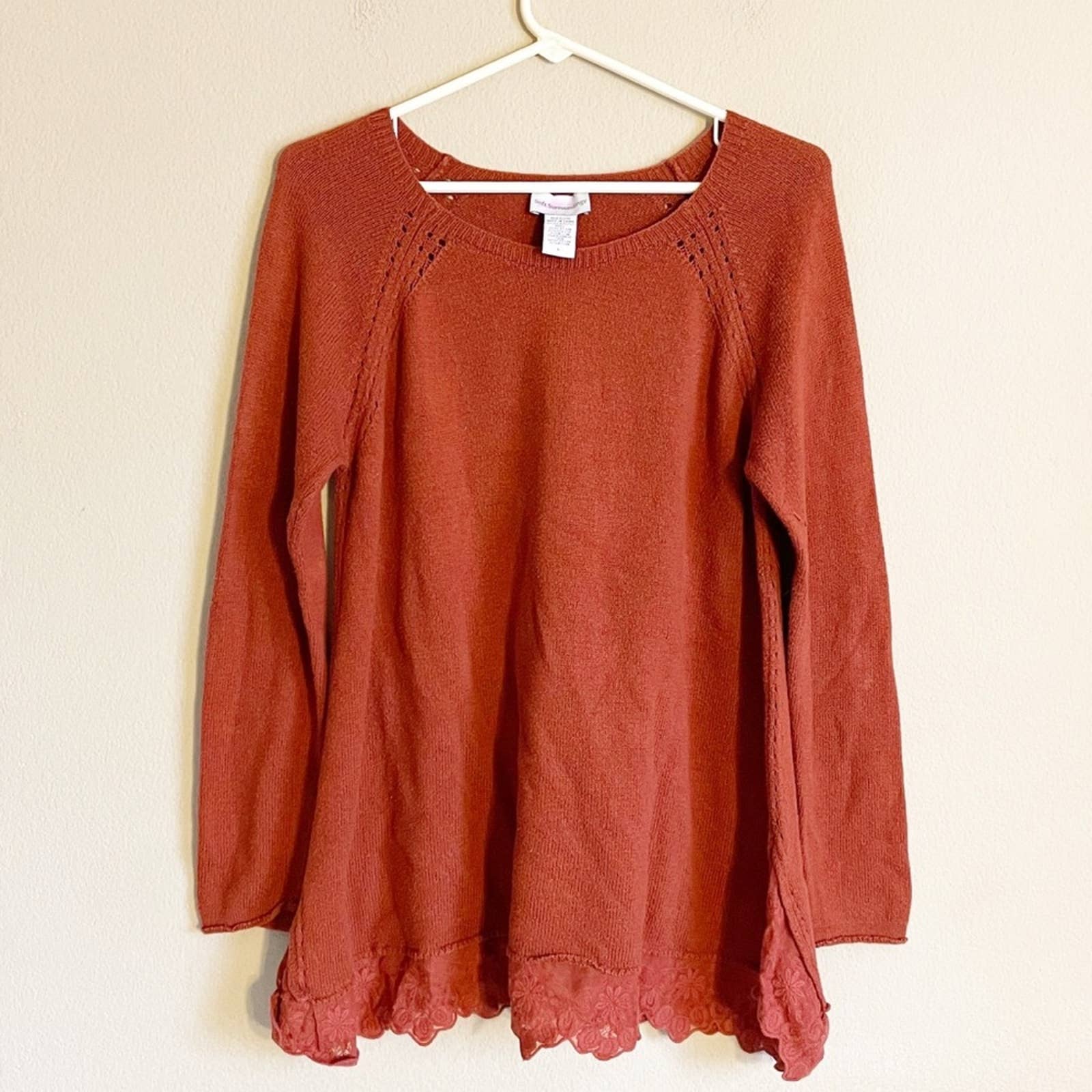 Soft Surroundings Orange Knit Sweater