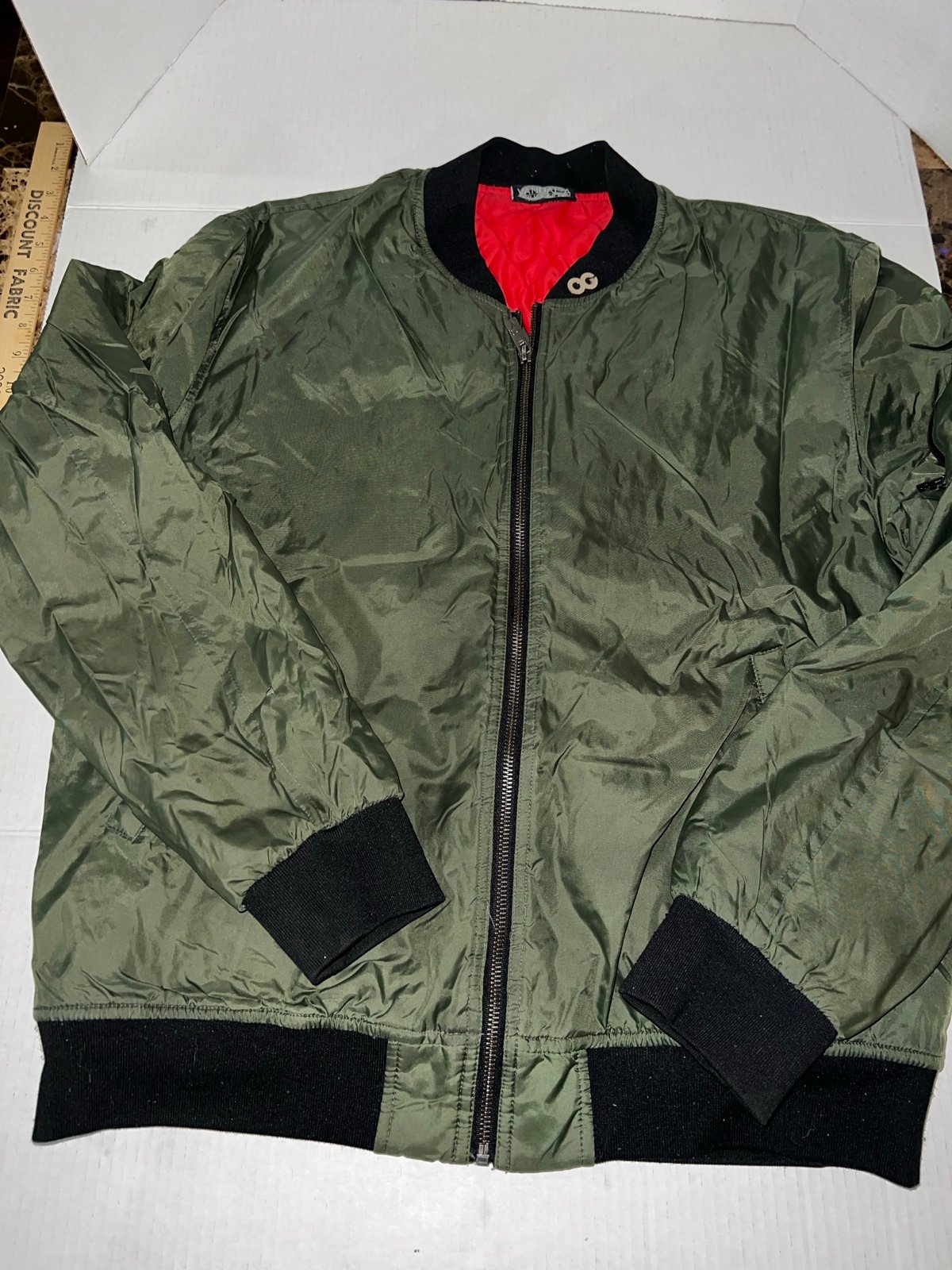 OG Vandal-A Olive Green Bomber Aviator Jacket Size Large LNC