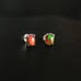 Natural African Black Opal Stud Earrings, Multicolor Black Opal Stud Earrings