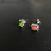 Natural African Black Opal Stud Earrings, Multicolor Black Opal Stud Earrings