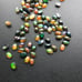 Natural African Black Opal Stud Earrings, Multicolor Black Opal Stud Earrings