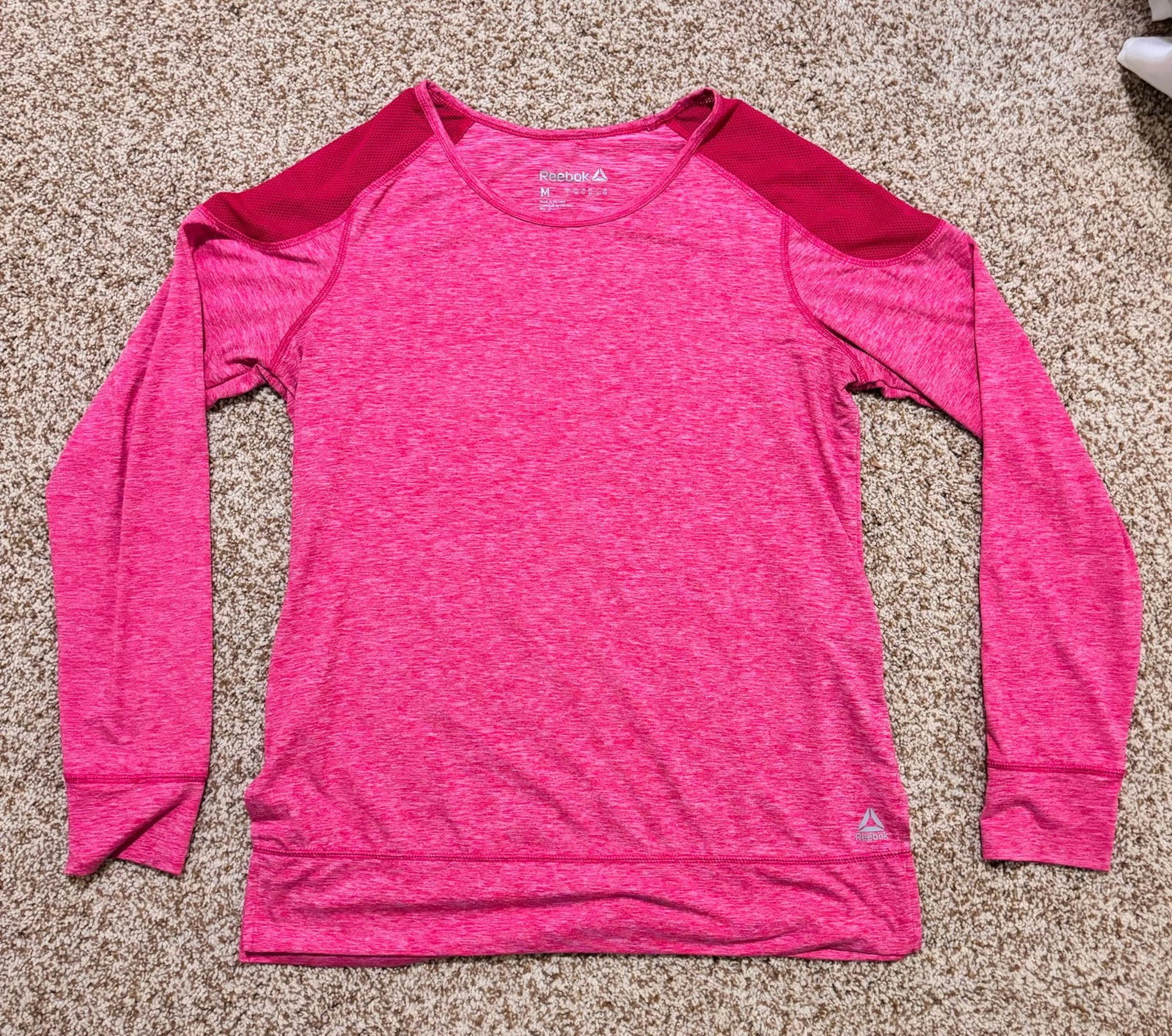 Reebok Long Sleeve Pink Athletic Leisure Shirt Women’s Medium
