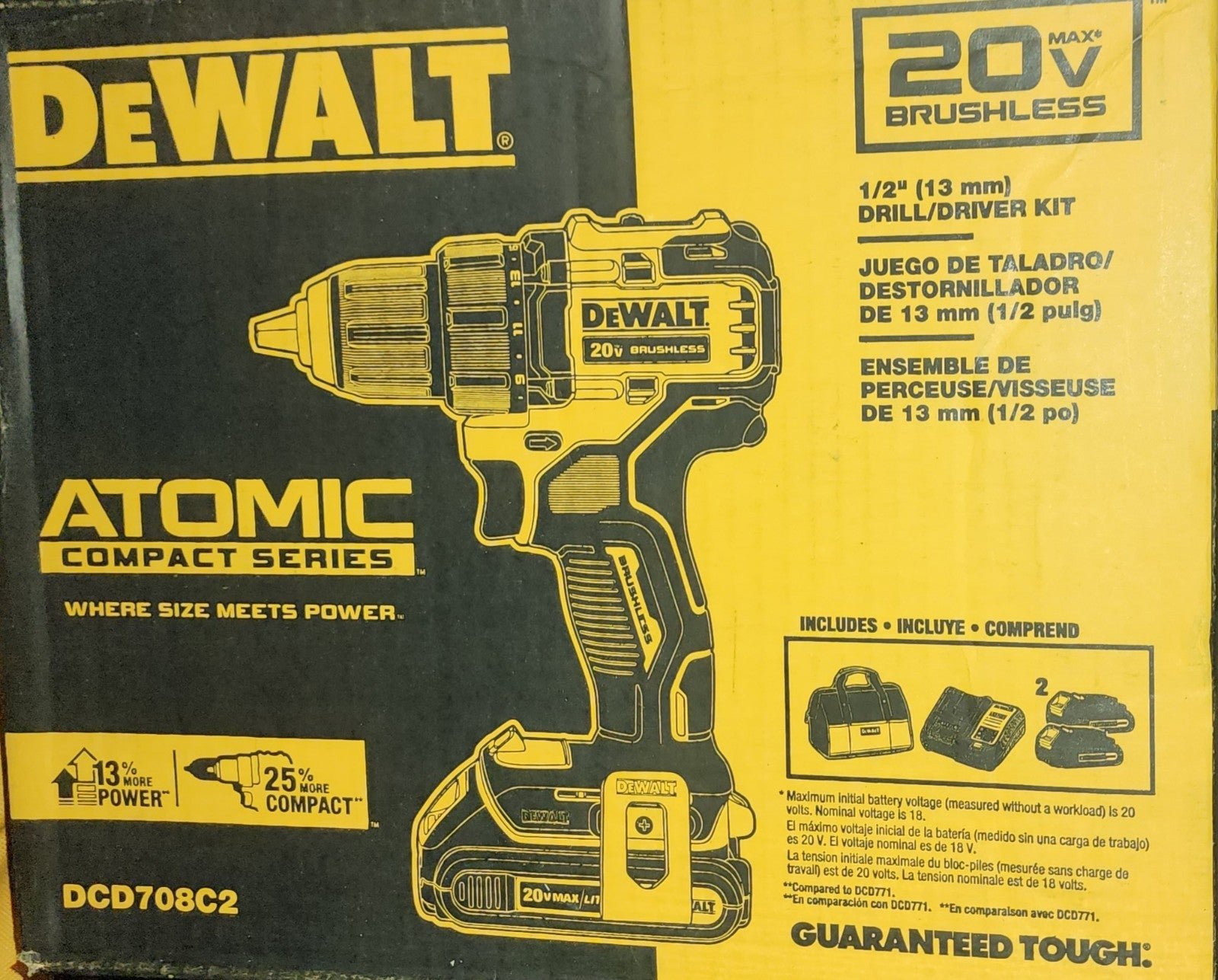 DeWalt Atomic 1/2 drill/driver Kit DCD708C2.....open box
