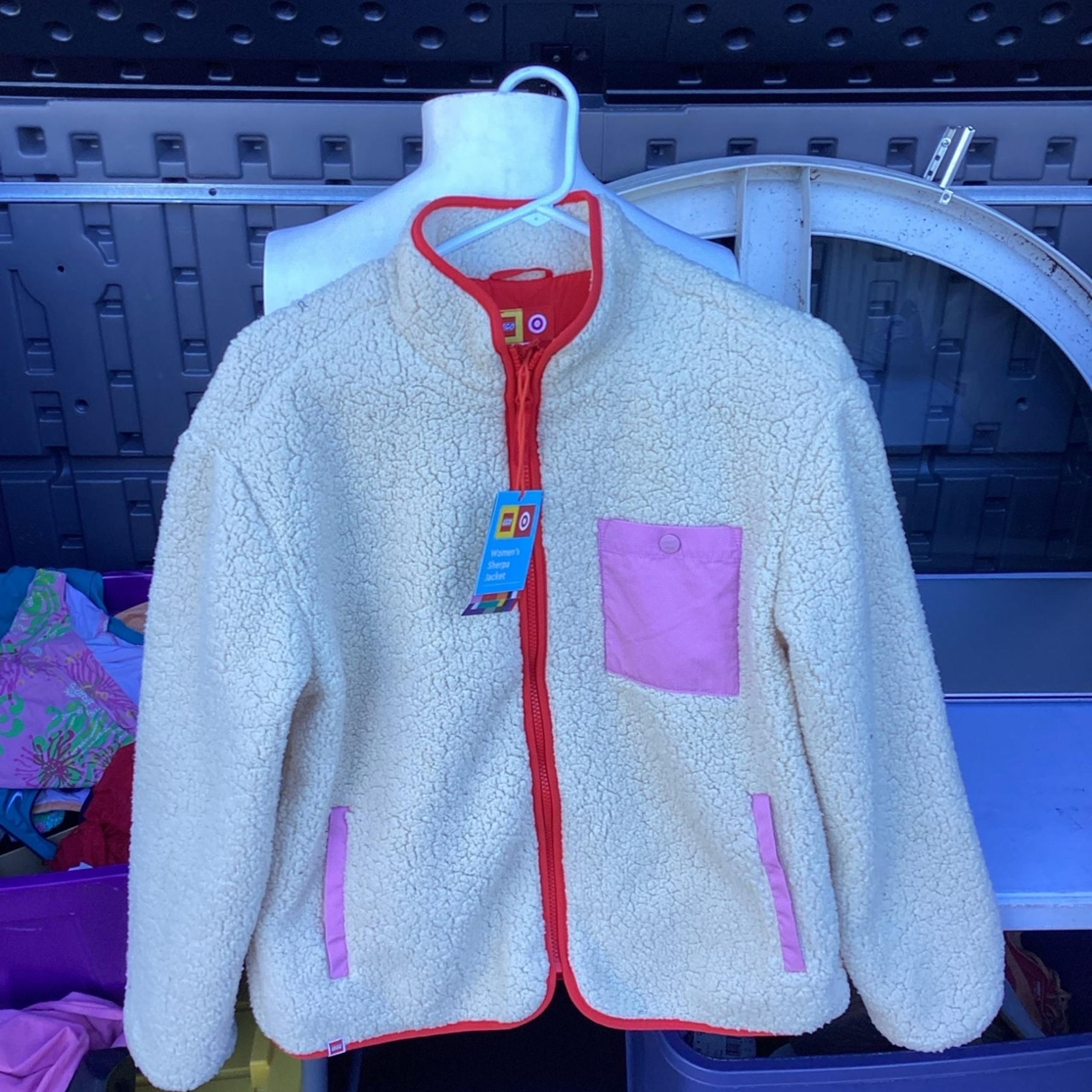 Jacket Target x Lego Sherpa CONTRAST POCKET FLEECE JACKET Womens Medium LIMITED
