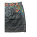Zara Basic Black Vegan Leather Mini Skirt Embroidered Flowers Small