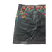 Zara Basic Black Vegan Leather Mini Skirt Embroidered Flowers Small