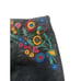Zara Basic Black Vegan Leather Mini Skirt Embroidered Flowers Small