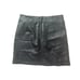 Zara Basic Black Vegan Leather Mini Skirt Embroidered Flowers Small