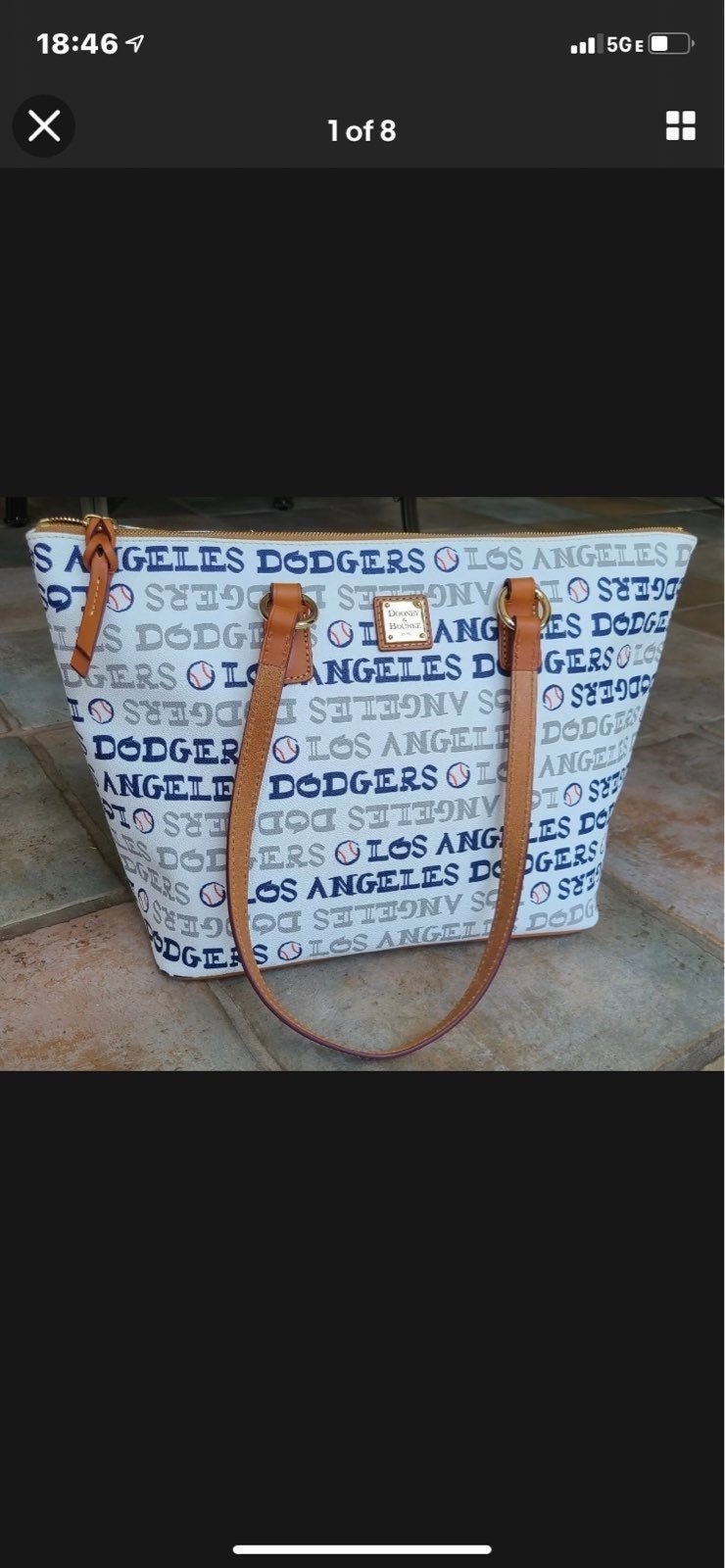 Dooney MLB Baseball's Dodgers Tote Purse