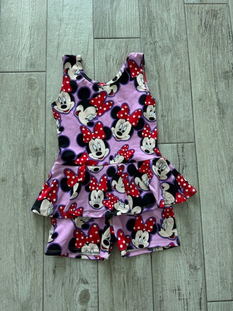 NWOT Wild Rich Kids Disney Minnie Mouse skirted romper 9/10