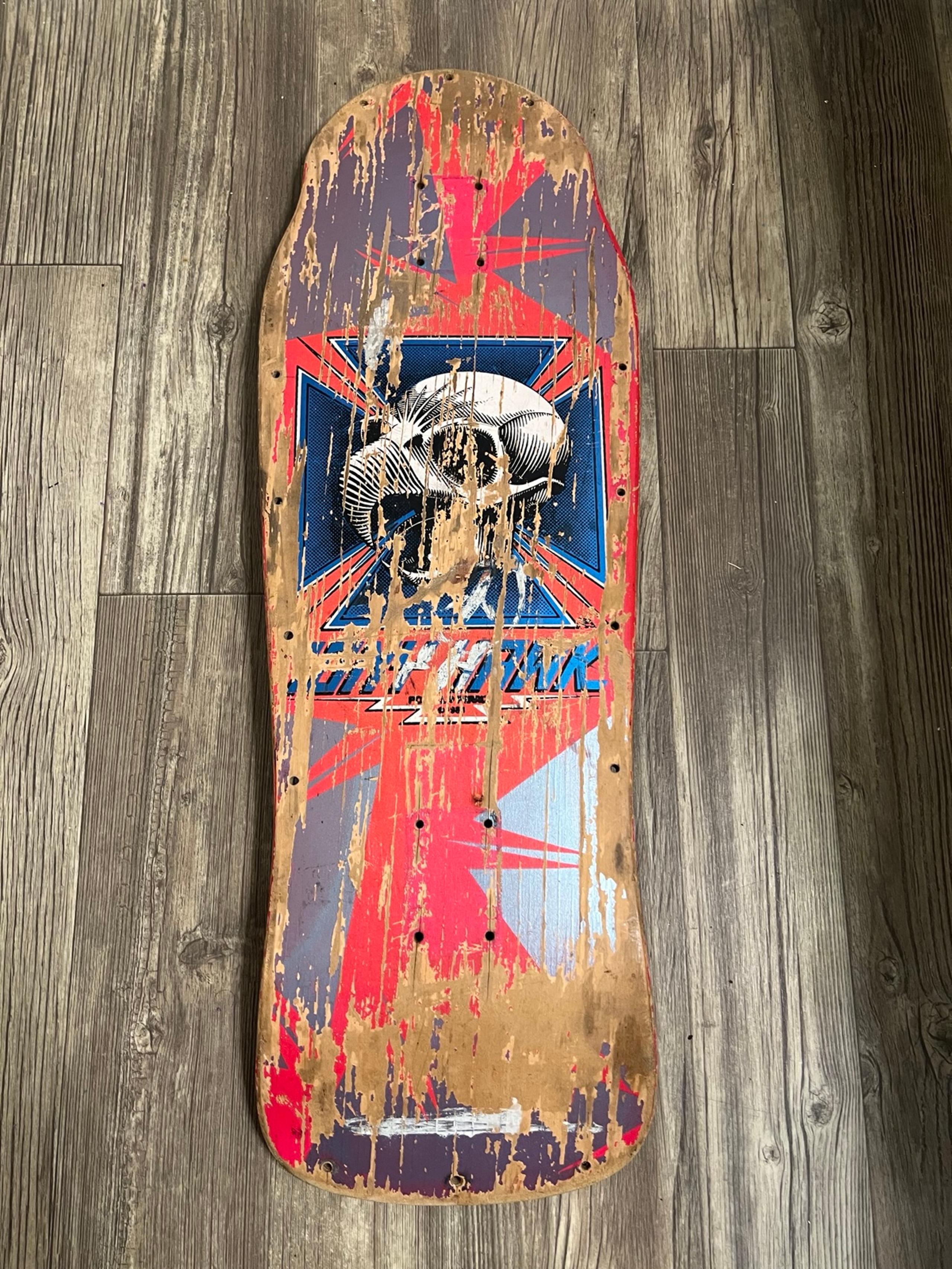 Vintage Powell peralta tony hawk chicken skull skateboard deck
