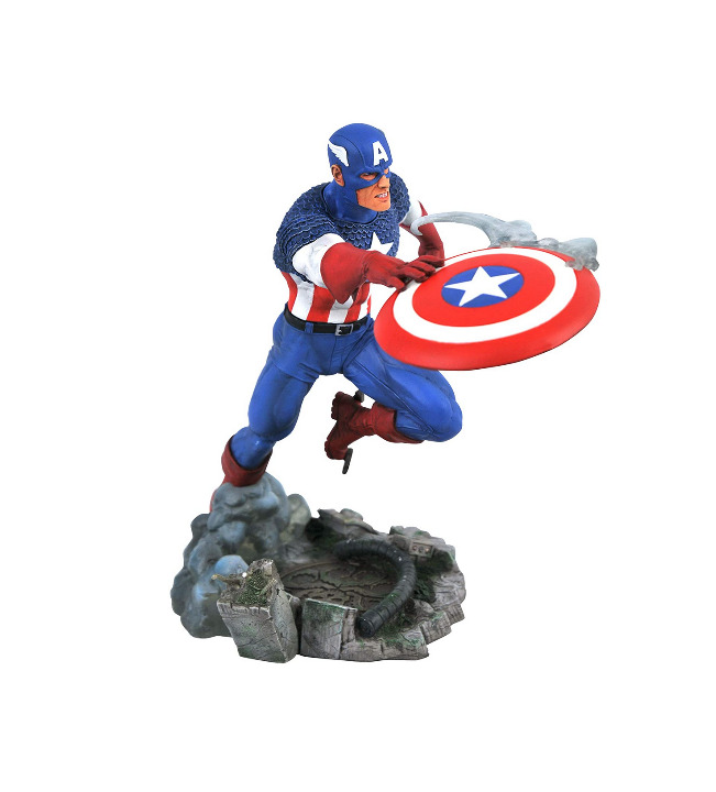 Captain America PVC Statue, gallery diorama 10 inches, avengers diamond select