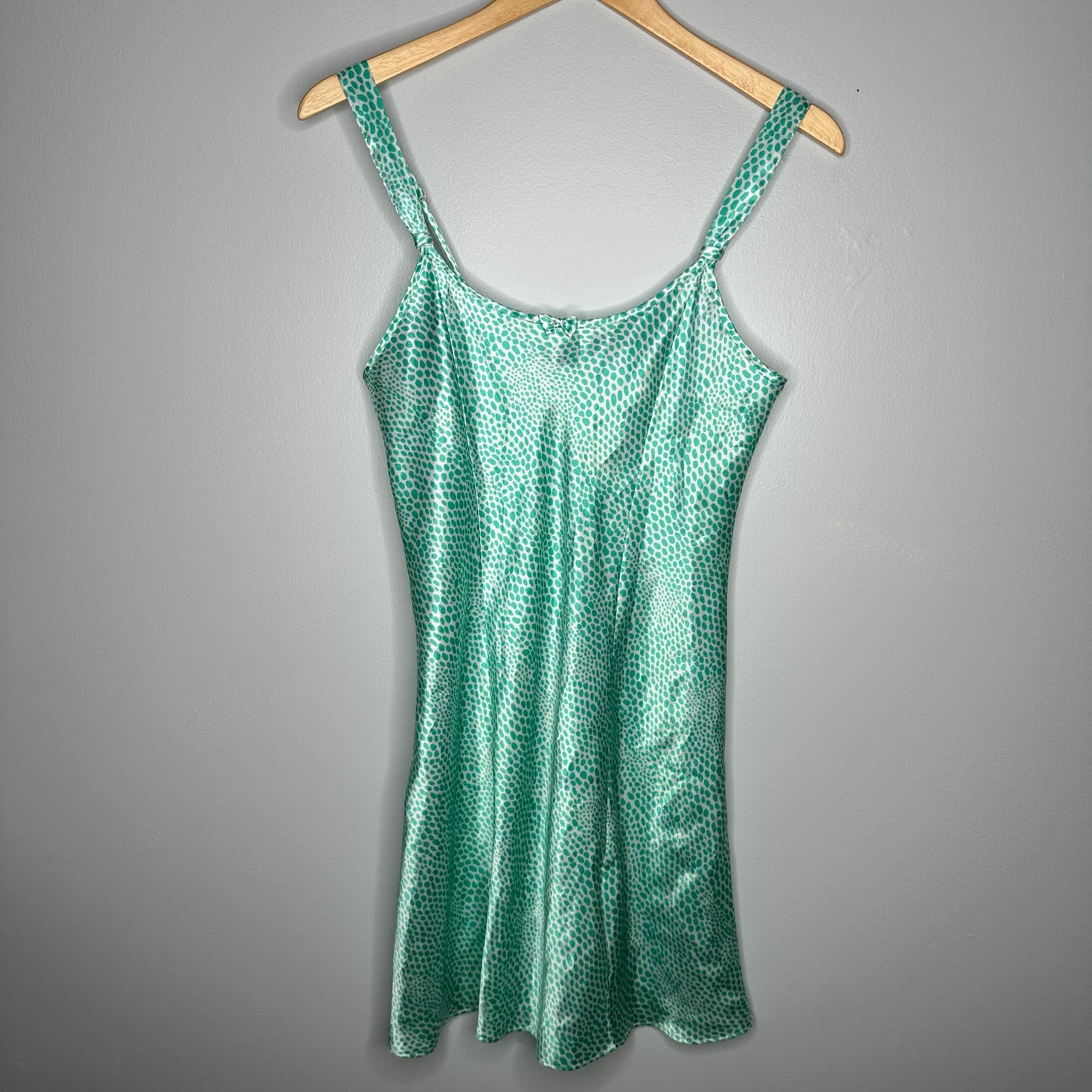 Morgan Taylor Intimates Women’s Vintage Green Printed Slip Dress Size Small