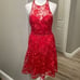 David’s Bridal Lace Halter Sleeveless MIDI Dress
