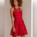 David’s Bridal Lace Halter Sleeveless MIDI Dress